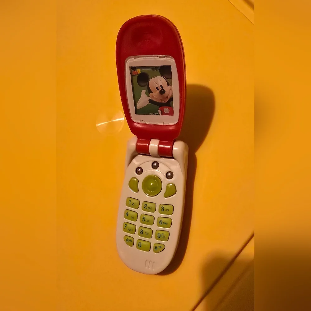 Red and White Toy Flip Phone